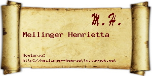 Meilinger Henrietta névjegykártya